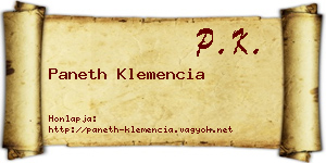 Paneth Klemencia névjegykártya